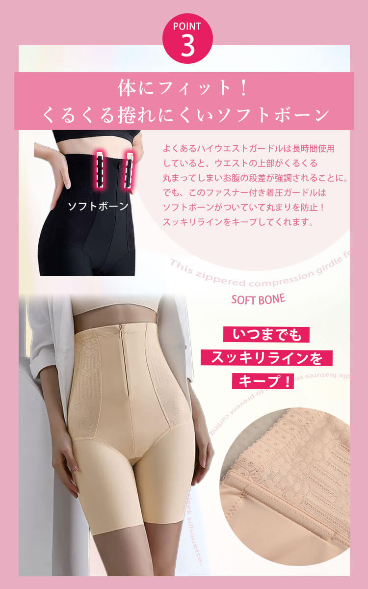 ファスナー付き着圧ガードルショーツ