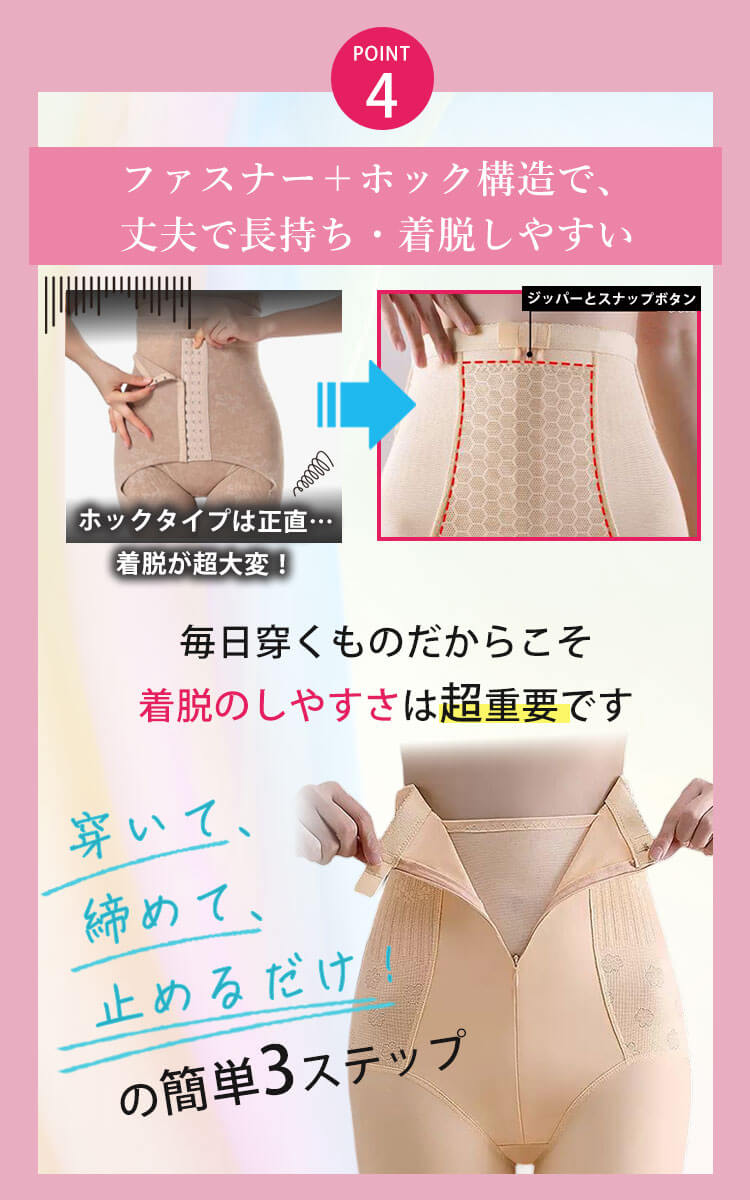 ファスナー付き着圧ガードルショーツ