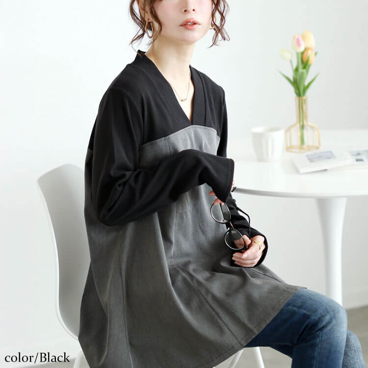 ビスチェドッキングVネックチュニック