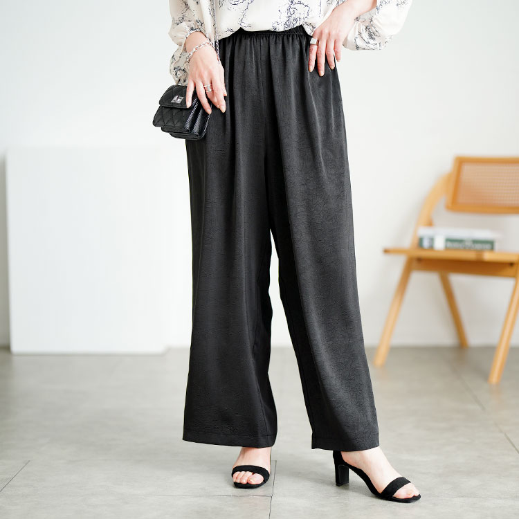 大きいサイズ レディース パンツ　ワイド　春夏 秋 新品 ウエストゴム　人気 ガウチョパンツ レディース 春夏 美脚 ワイドパンツ 大きめ