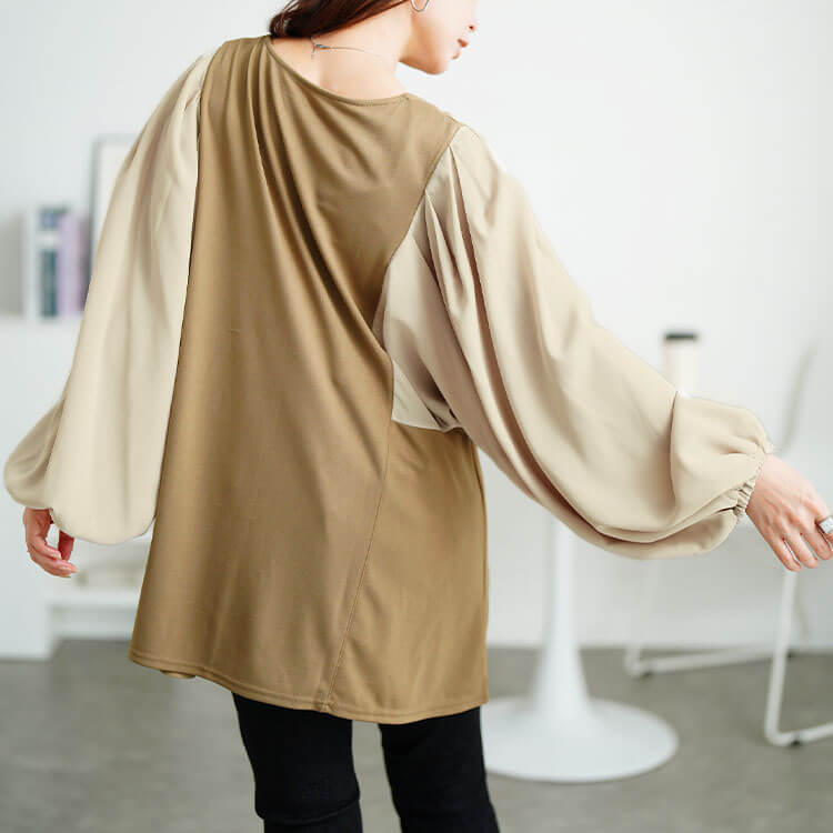 ドルマン切り替えパイピングチュニック