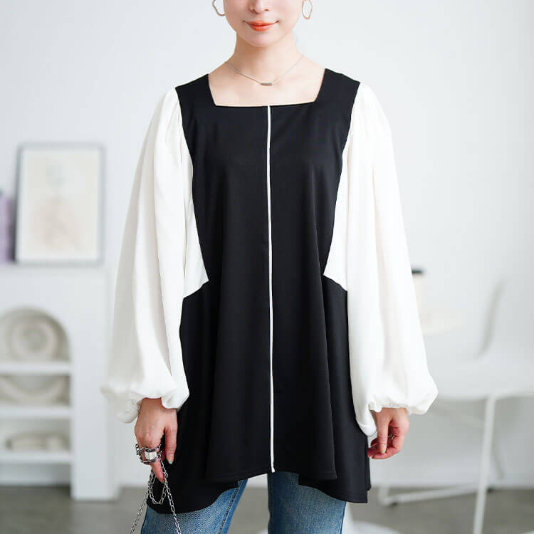 ドルマン切り替えパイピングチュニック