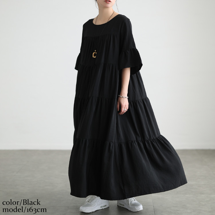 2L〜”刺繍 ミントグリーン ティアード ワンピース 大きいサイズレディース GOLDJAPAN（ゴールドジャパン） 大きいサイズ レディース ワンピース