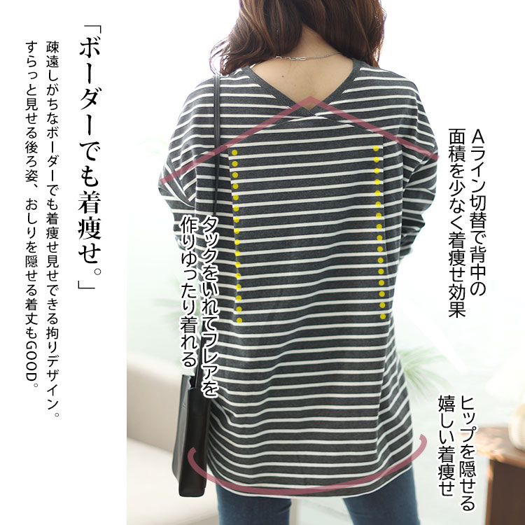 楽天市場】きほんのボーダーカットソー M/L/LL/3L/4Lサイズ