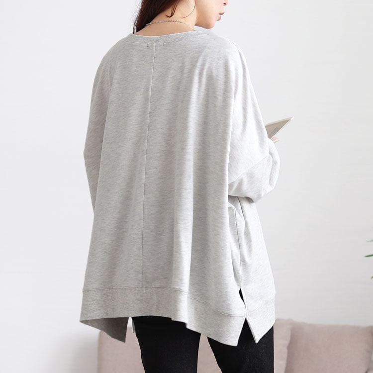 ロゴプリント脇スリットドルマントレーナー