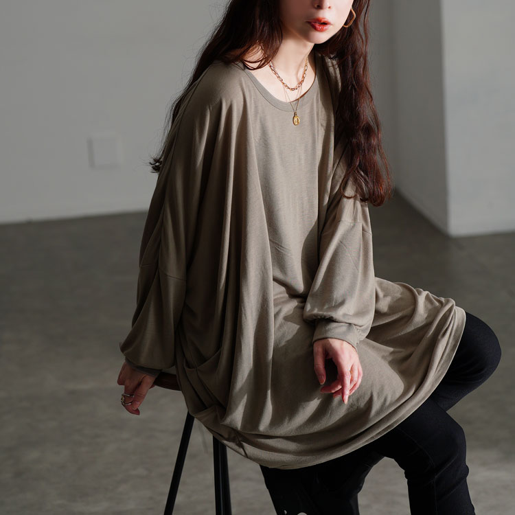 サイドタックドルマンチュニック