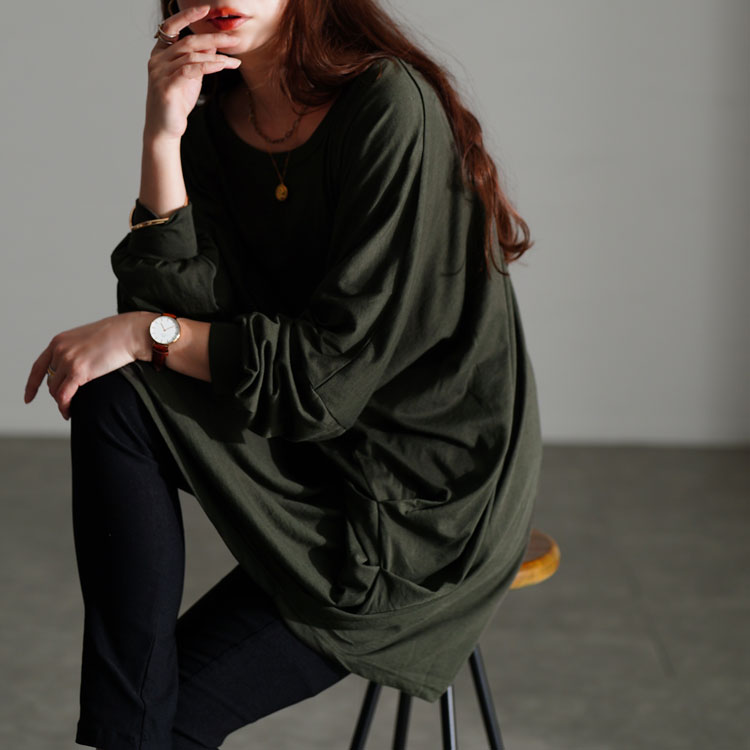 サイドタックドルマンチュニック