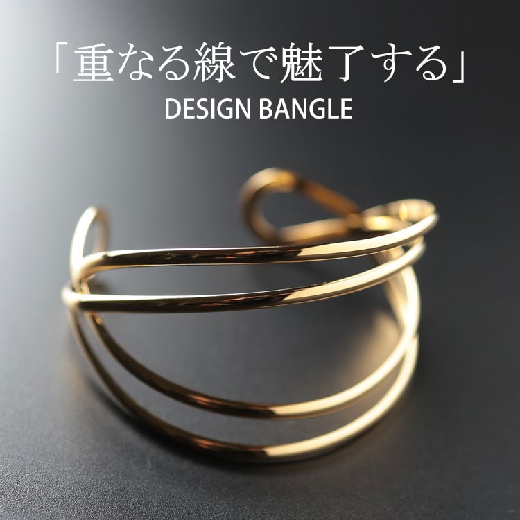 ゴールド ストーン装飾 バングル GOLDJAPAN 大きいサイズ レディース アクセサリー バングル