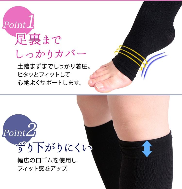 オープントゥ着圧ナイトハイソックス