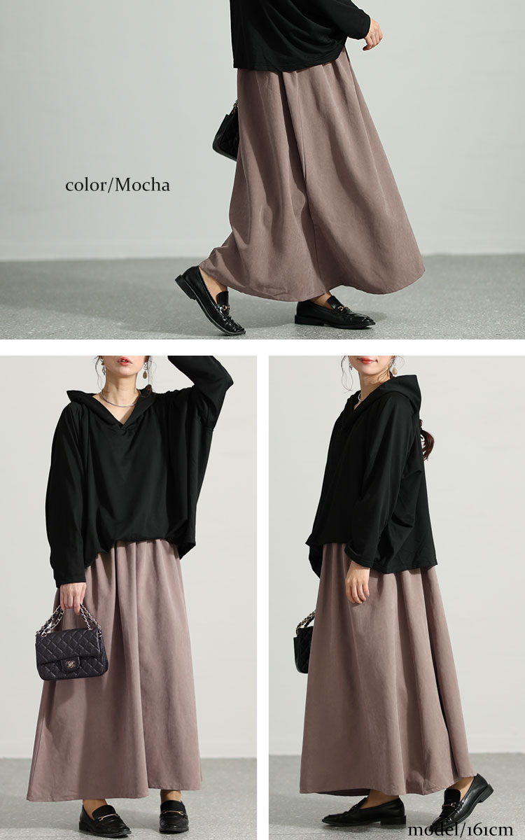 フード付きドルマン袖ドッキングワンピース