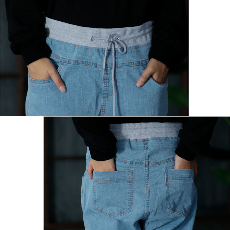 ウエストリブデニムパンツ