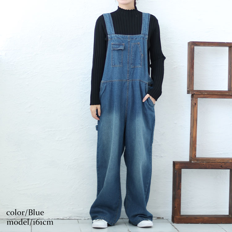 GOLDJAPAN 大きいサイズ レディース サロペット パンツ デニム