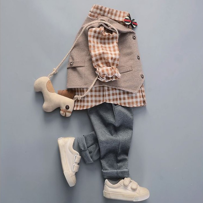 男の子 ベビー フォーマル セパレート 千鳥柄 スーツ 子供服