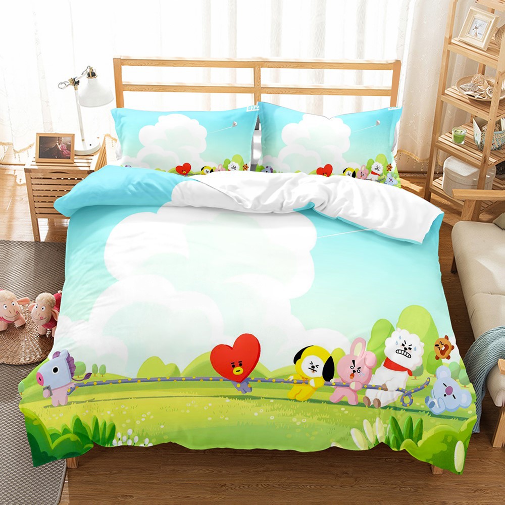 BTS 防弾少年団 BT21 布団カバー 3点セット 寝具カバーセット 枕