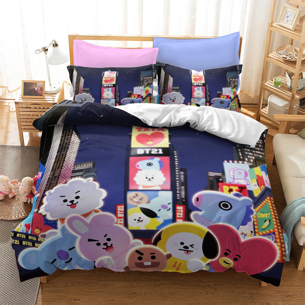 BTS 防弾少年団 BT21 布団カバー 3点セット 寝具カバーセット 枕
