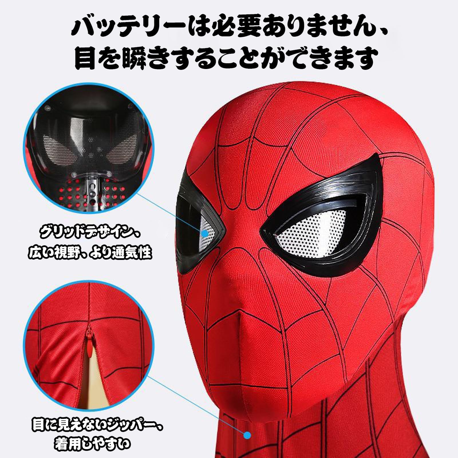スパイダーマン マスク 目のパーツ付き スパイダーマン マスク 目のパーツ付き