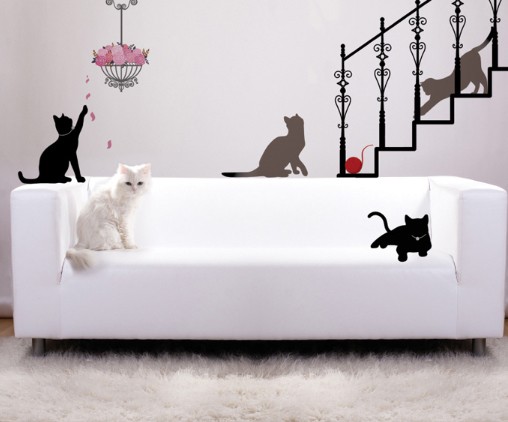 kare wall deco 猫　タイムセール ウォールステッカー 階段の猫 ねこ 猫 ネコ おしゃれ