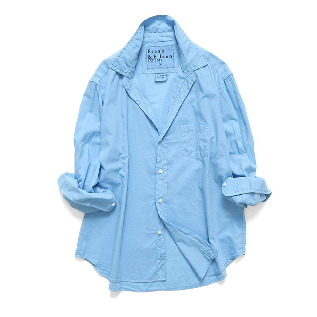 美品＊フランクアンドアイリーンEILEEN コットン長袖シャツ ブルーストライプ Frank＆Eileen フランク＆アイリーン EILEEN アイリーン ライト