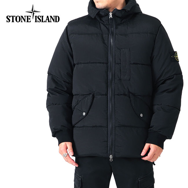 Stone Island ストーンアイランド 胸ロゴ ナイロンメタル フード付き