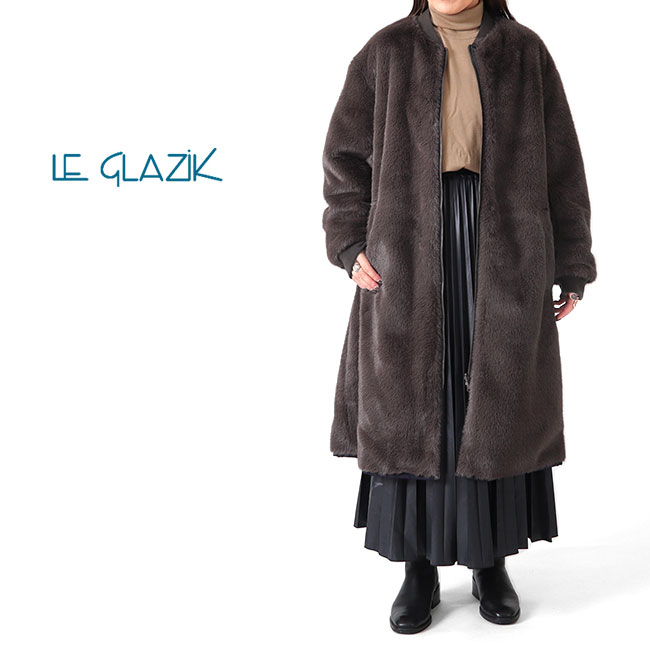 LE GLAZIK ルグラジック ウール リバーシブル カラーレスコート