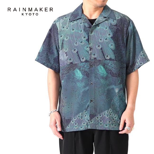 RAINMAKER レインメーカー 孔雀柄 ショールカラーシャツ RM231