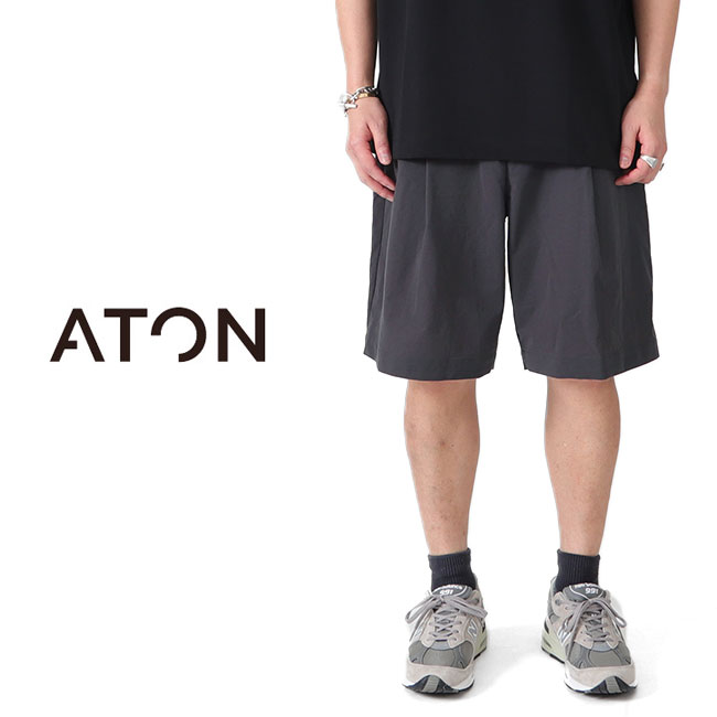ATON リネンショートパンツ COTTON LINEN VOILE | TWO TUCKED EASY SHORTS – ATON | エイトン