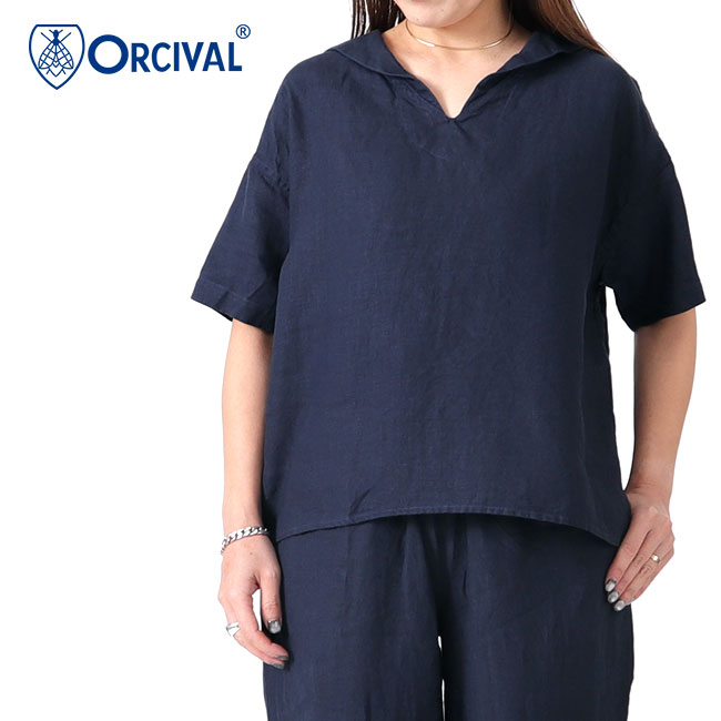 [TIME SALE] ORCIVAL オーシバル リネンクロス ネックギャザー プルオーバーシャツ OR-B0141 YLM 半袖シャツ カットソー レディース Amazon.co.jp: ORCIVAL オーシバル リネンクロス ネックギャザー