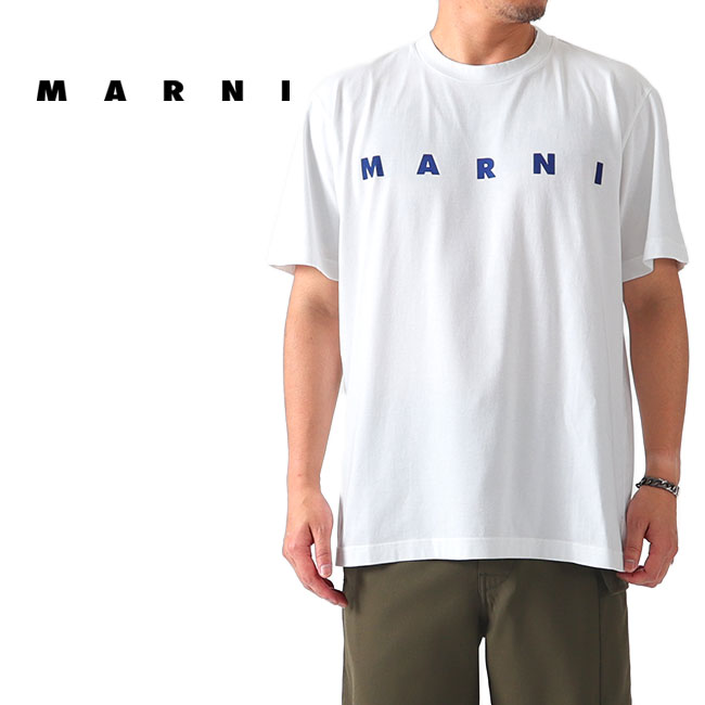 MARNI マルニ ロゴTシャツ HUMU0170P0 S22763 白 半袖Tシャツ メンズ