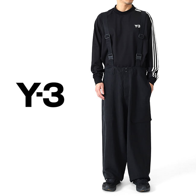 Y-3 ワイスリー ツイル ベルト付き カーゴパンツ JD9799 黒 Y-3 ワイスリー ツイル ベルト付き カーゴパンツ JD9799 黒