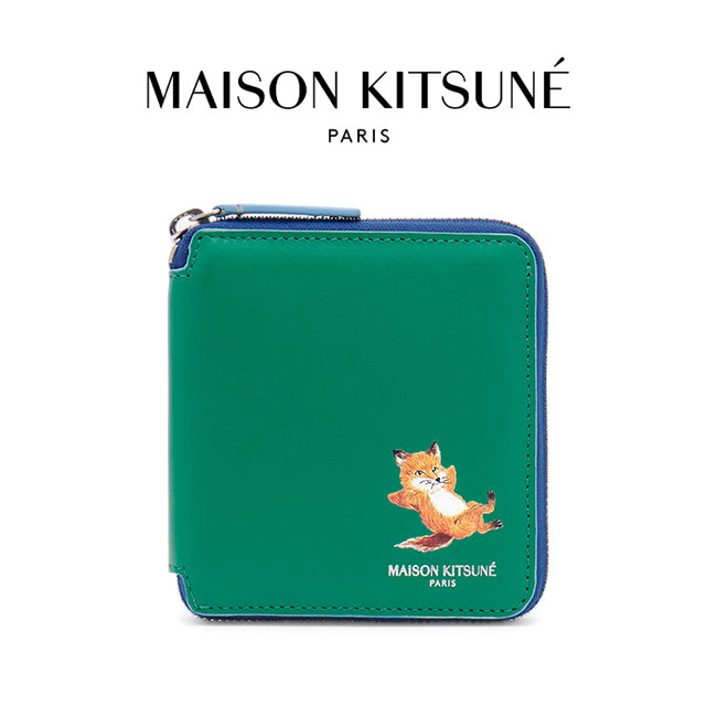 Maison Kitsune メゾンキツネ チラックスロゴ レザー 3つ折り 財布 