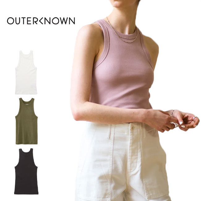 [TIME SALE] OUTERKNOWN アウターノウン ソジョーン リブTシャツ 2280020 半袖Tシャツ レディース TIME SALE] OUTERKNOWN アウターノウン ソジョーン リブTシャツ