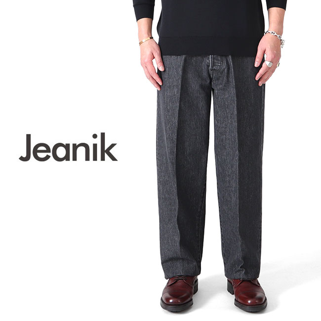 SALE] Jeanik ジーニック ウォッシュドブラック デニムスラックス