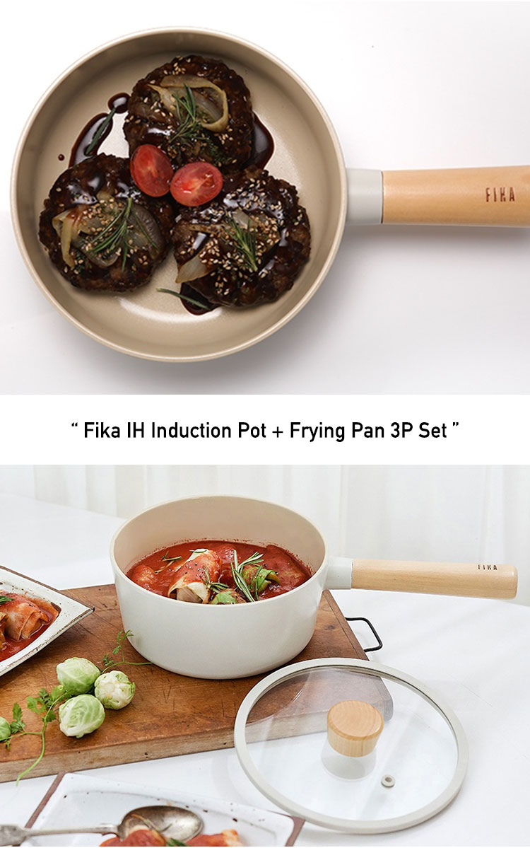 ネオフラム フライパン Neoflam ピカ 蓋付き IH対応 Fika IH Induction Pot + Frypan 3P Set 韓国雑貨 キッチン用品 18cm 15cm WHITE ホワイト 1465370 ACC｜goldtail2020｜06