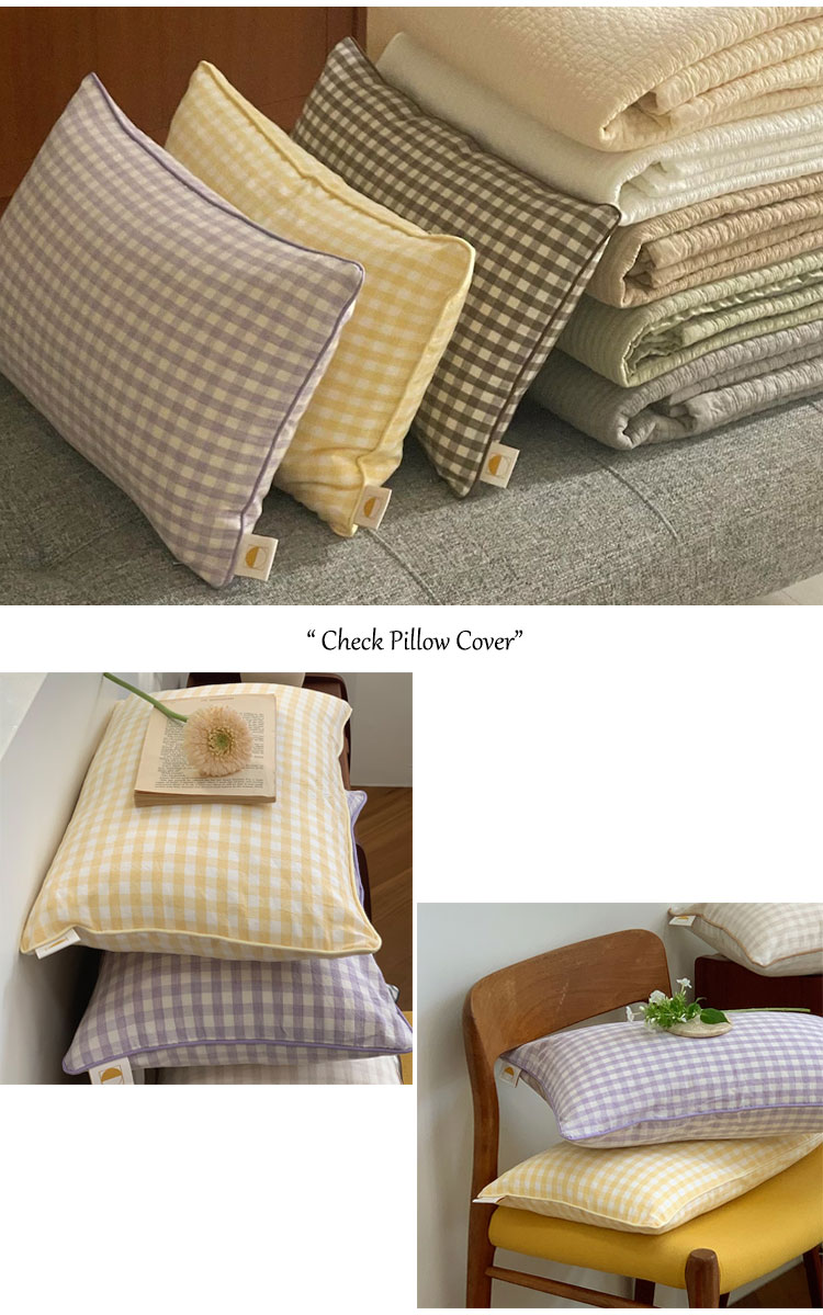 シェアルーム 枕カバー SHAREROOM Check Pillow Cover チェック ピロー カバー 全5色 韓国雑貨 ACC｜goldtail2020｜02