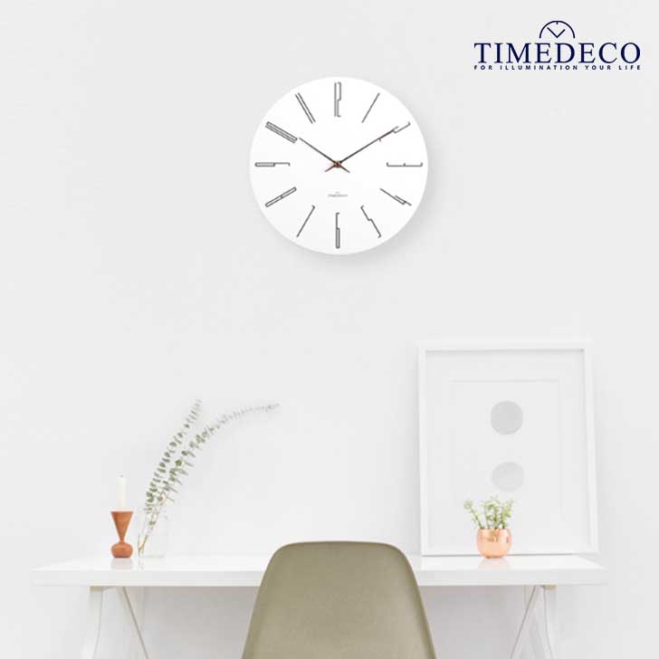 タイムデコ ノイズレス 掛け時計 TIMEDECO 正規販売店 Long Number Clock ロング ナンバー クロック WHITE ホワイト Timedeco10 ACC｜goldtail2020
