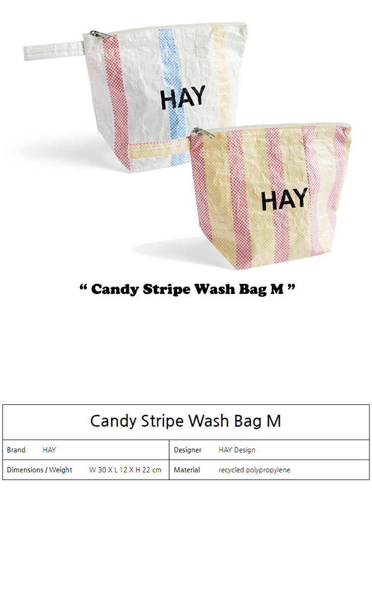 ヘイ トートバッグ ポーチ HAY メンズ レディース Candy Stripe Wash Bag M キャンディー ストライプ ウォッシュバッグ 全2色 9275263990 バッグ｜goldtail2020｜04