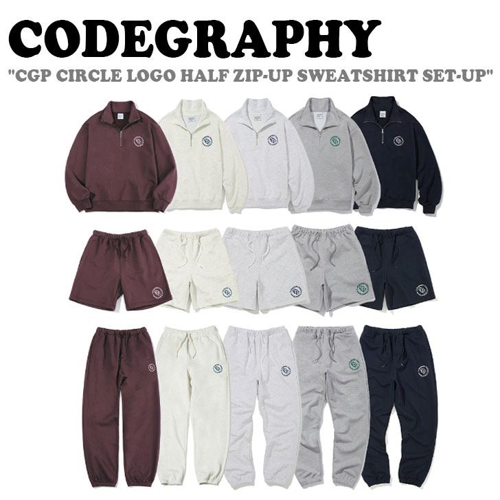 コードグラフィー セットアップ CODEGRAPHY CGP CIRCLE LOGO HALF ZIP-UP SWEATSHIRT SET-UP 全5色 CBCS1TL500/PL500/PS500 裏起毛 ウェア