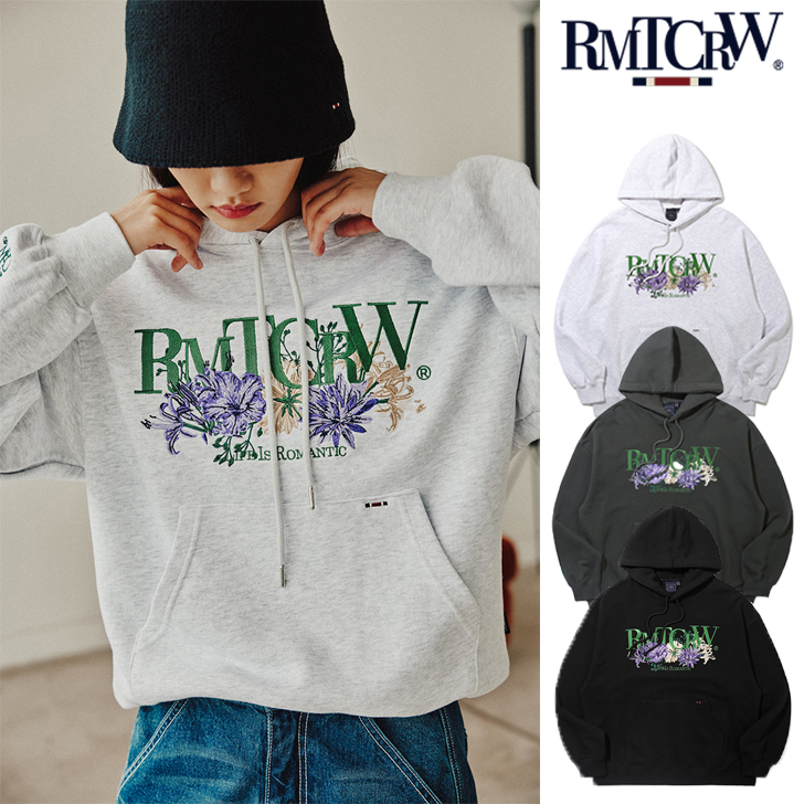 ロマンティッククラウン パーカー ROMANTIC CROWN 正規販売店 RECENT LOGO FLOWER HOODIE リーセント ロゴ フラワー 全3色 22RCFWTHDU002LG/CH/BK ウェア :ct rc23 thdu002:GOLD TAIL 2020