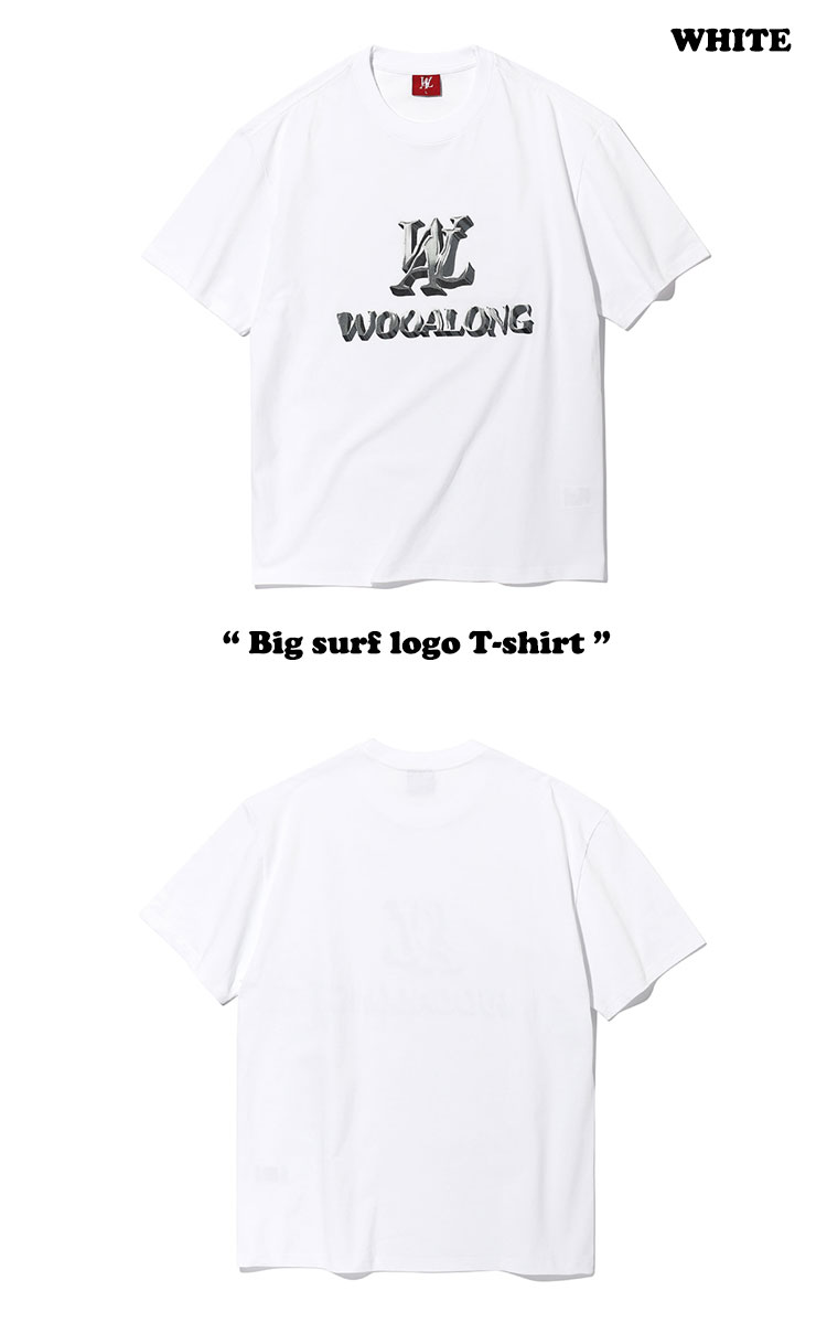 ウアロン 半袖Ｔシャツ WOOALONG メンズ レディース Big surf logo T-shirt ビッグ サーフ ロゴ Tシャツ BLACK ブラック WHITE ホワイト WE2DHT357WH/BK ウェア｜goldtail2020｜02
