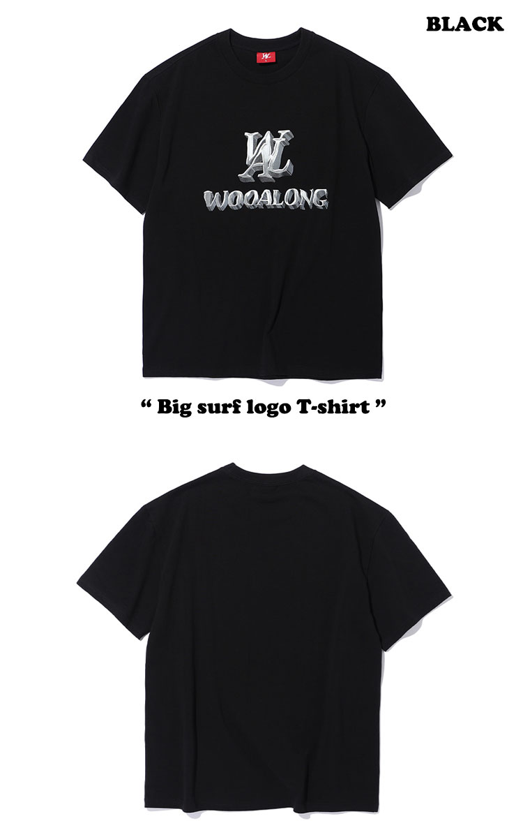 ウアロン 半袖Ｔシャツ WOOALONG メンズ レディース Big surf logo T-shirt ビッグ サーフ ロゴ Tシャツ BLACK ブラック WHITE ホワイト WE2DHT357WH/BK ウェア｜goldtail2020｜03