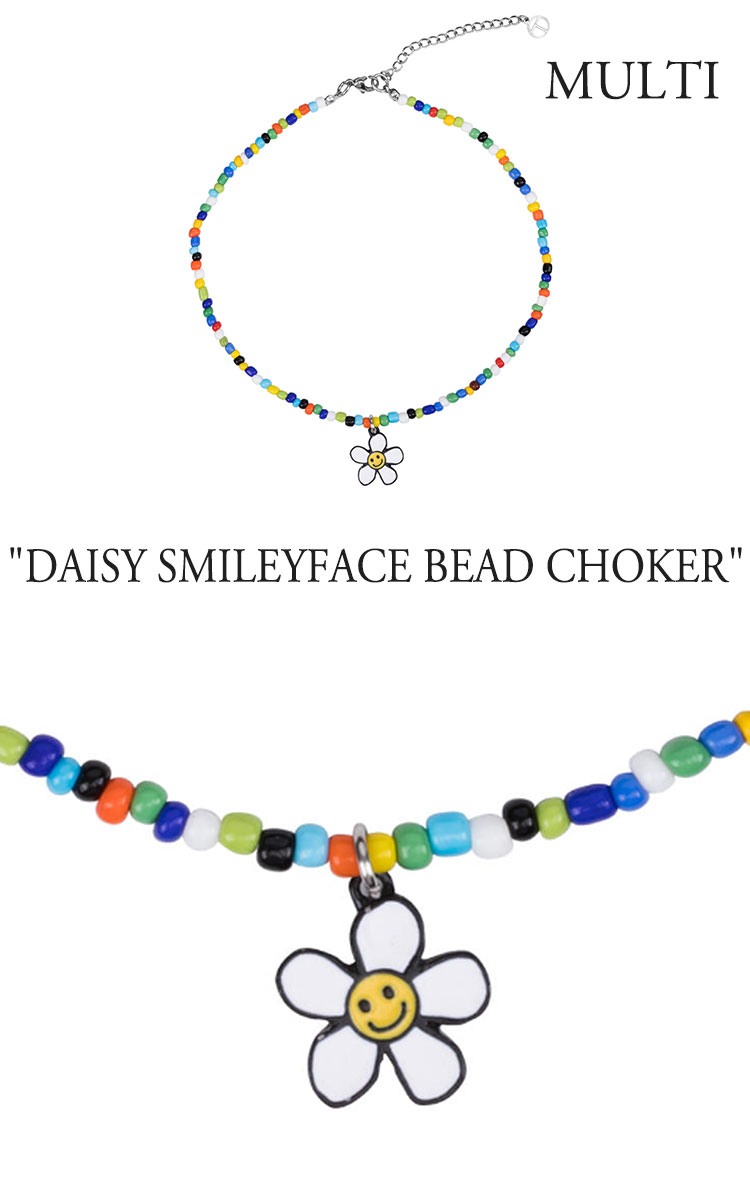 トゥエンティーワンオーガスト ネックレス TWENTYONEAUGUST DAISY SMILEYFACE BEAD CHOKER ビーズ チョーカー マルチ 韓国アクセサリー dssmbdnk ACC｜goldtail2020｜02