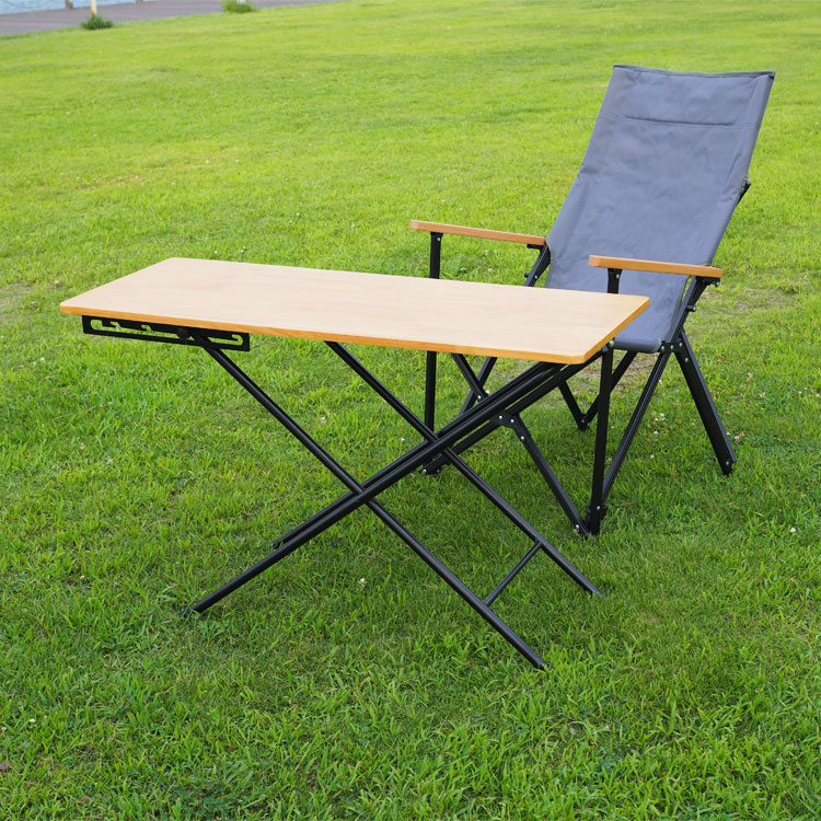 テーブル 100×40 収納袋付き 高さ調節可能 天然木 アウトドア キャンプ 車中泊 カーサイドテーブル AXZES AXS-CT01 ブラウン OTTD｜goldtail2020｜07