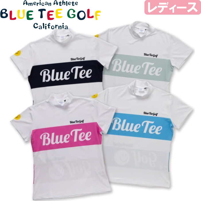 【ネコポス送料無料】ブルーティーゴルフ ブルーティー イタリック レディース 半袖モックネックシャツ BTG-AWT006/BLUE TEE GOLF