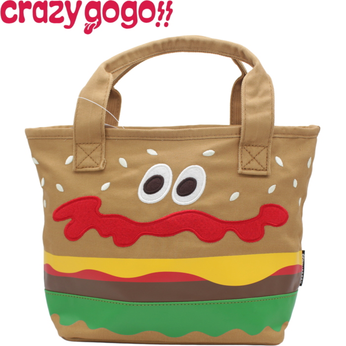 【ネコポス送料無料】CRAZY GOGO クレイジーゴーゴー　ハンバーガー ミニトートバッグ　CGG-GMT03