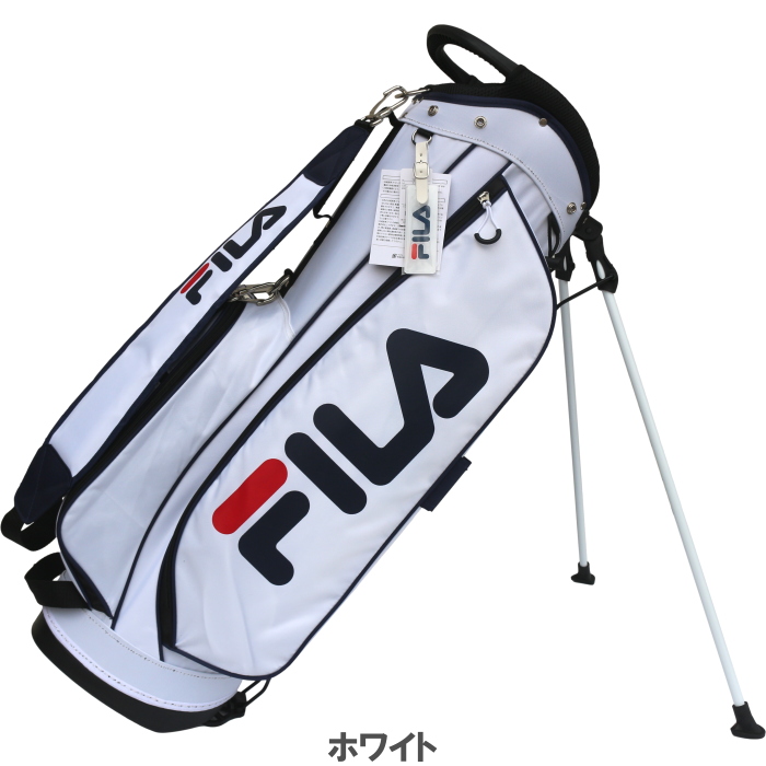 FILA ゴルフキャディバッグ ブラック/ホワイト　中古　美品 Amazon | ブラック＆ホワイト(Black＆White) キャディバッグ 9.5