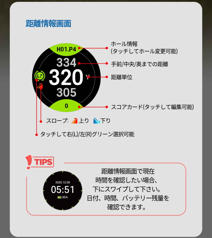 GOLFBUDDY ゴルフバディ aim W12 腕時計型GPS watch ゴルフナビ