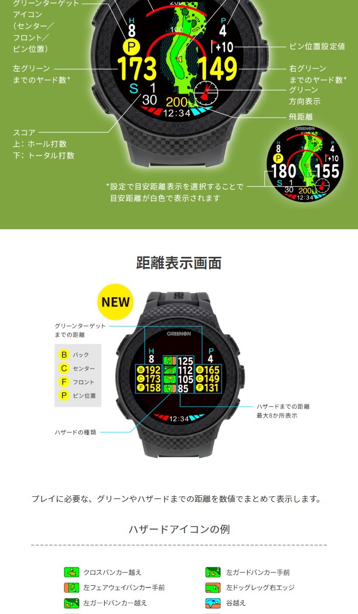 Green On グリーンオン ザ・ゴルフウォッチ A1-II (エーワン・ツー