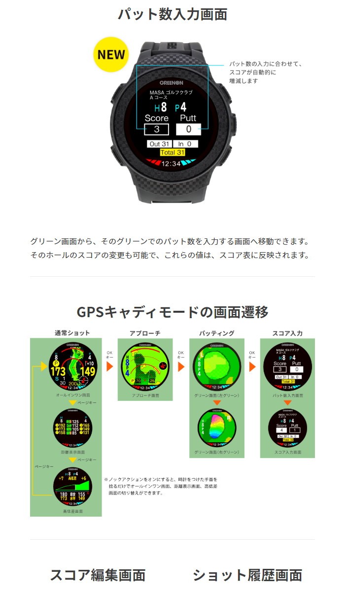 Green On グリーンオン ザ・ゴルフウォッチ A1-II (エーワン・ツー
