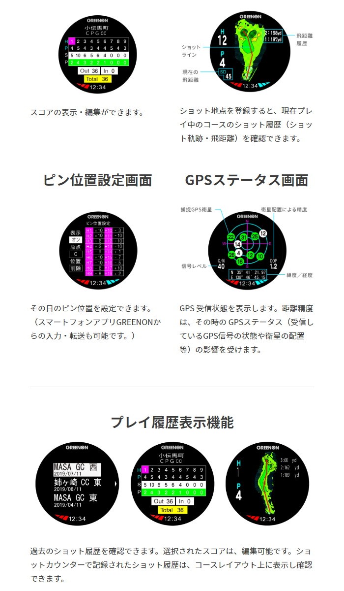 Green On グリーンオン ザ・ゴルフウォッチ A1-II (エーワン・ツー
