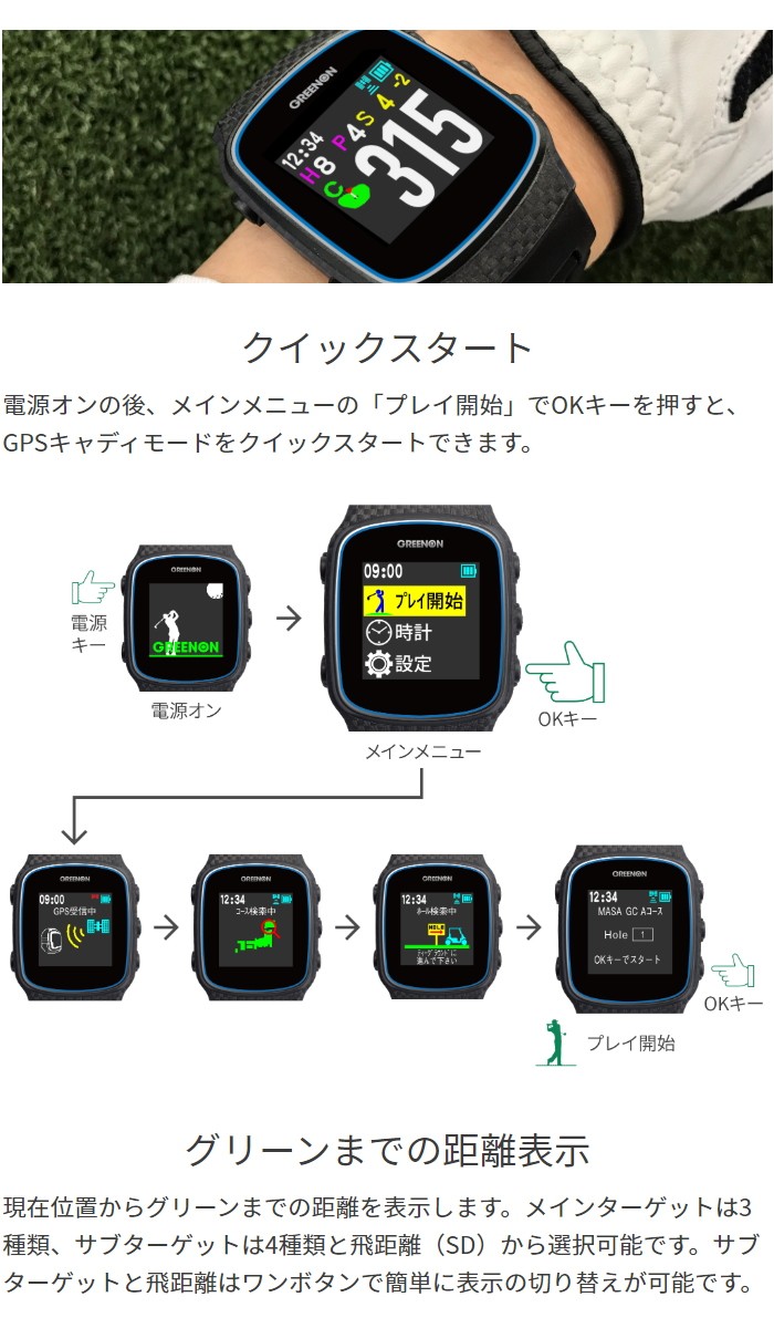 Green On グリーンオン ザ・ゴルフウォッチ ノルム2 THE GOLF